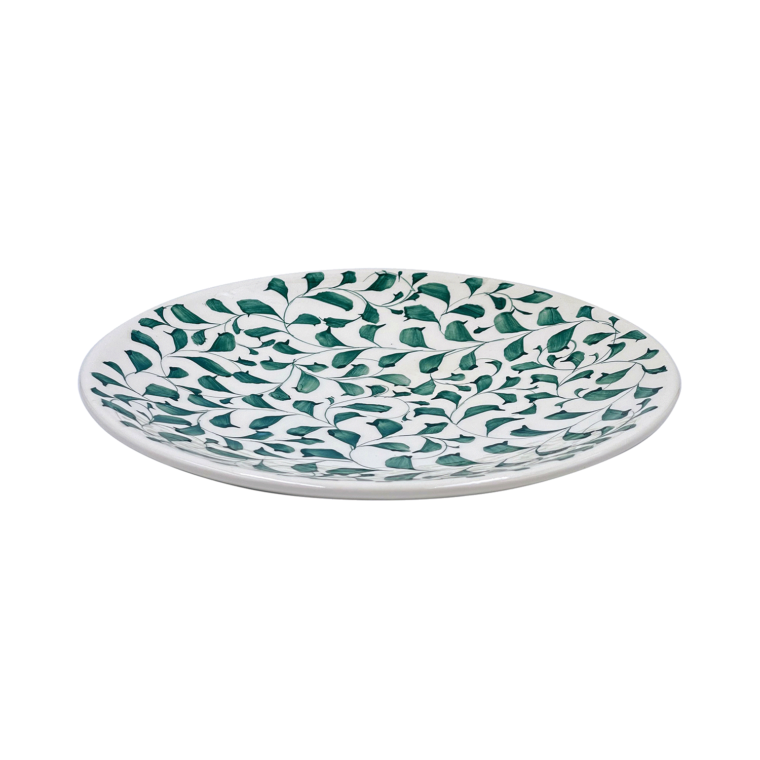 Green Scroll Dinner Plate