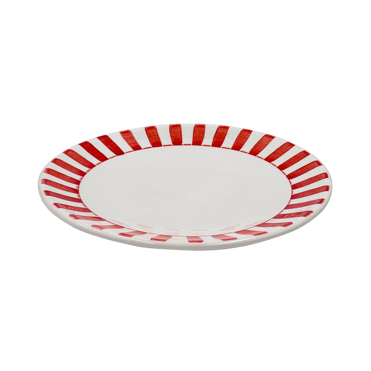 Red Stripes Dinner Plate