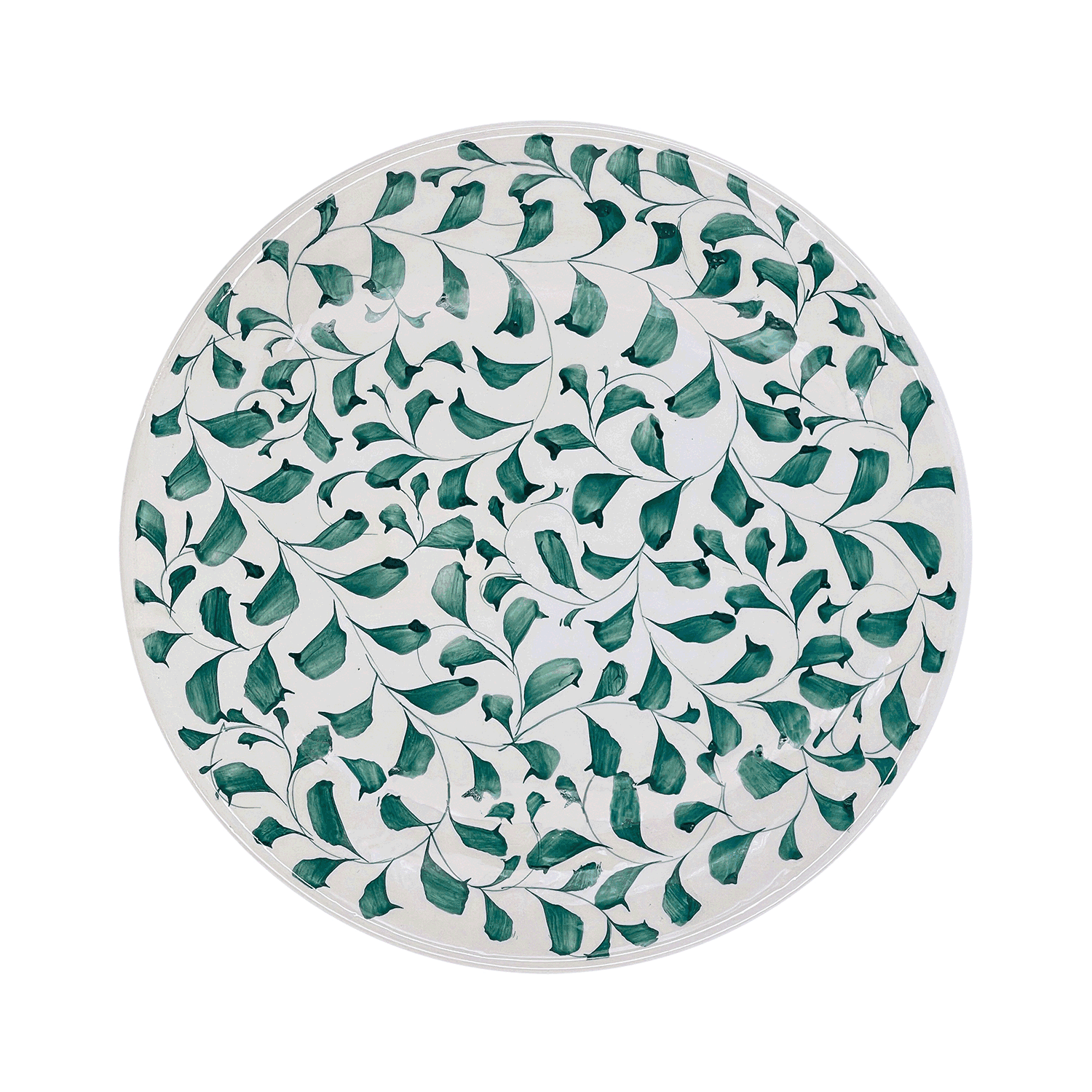 Green Scroll Dinner Plate