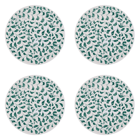 Green Scroll Dinner Plates (Set of 4)