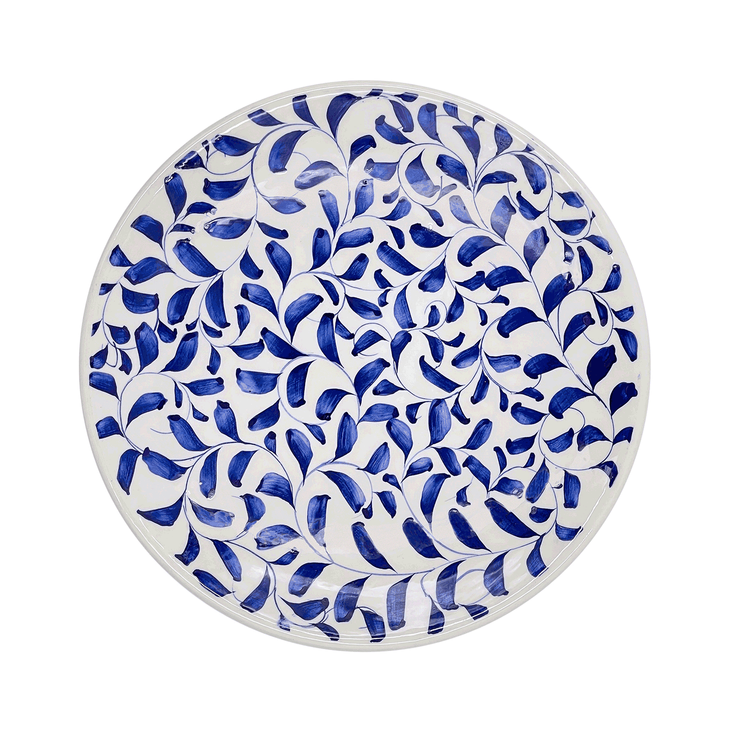 Navy Blue Scroll Dinner Plate