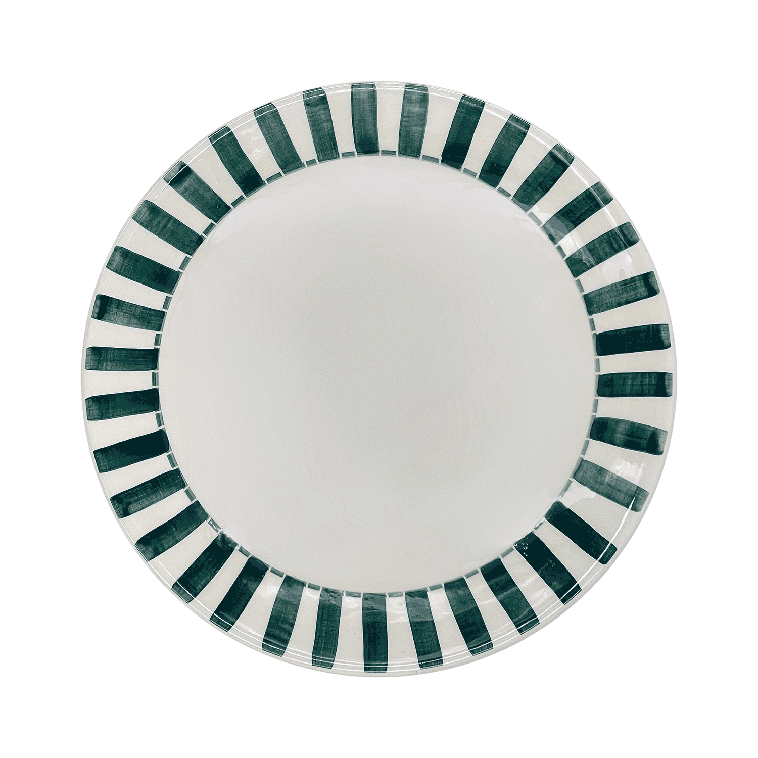 Green Stripes Dinner Plate