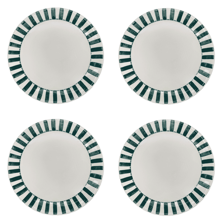 Green Stripes Dinner Plates (Set of 4)