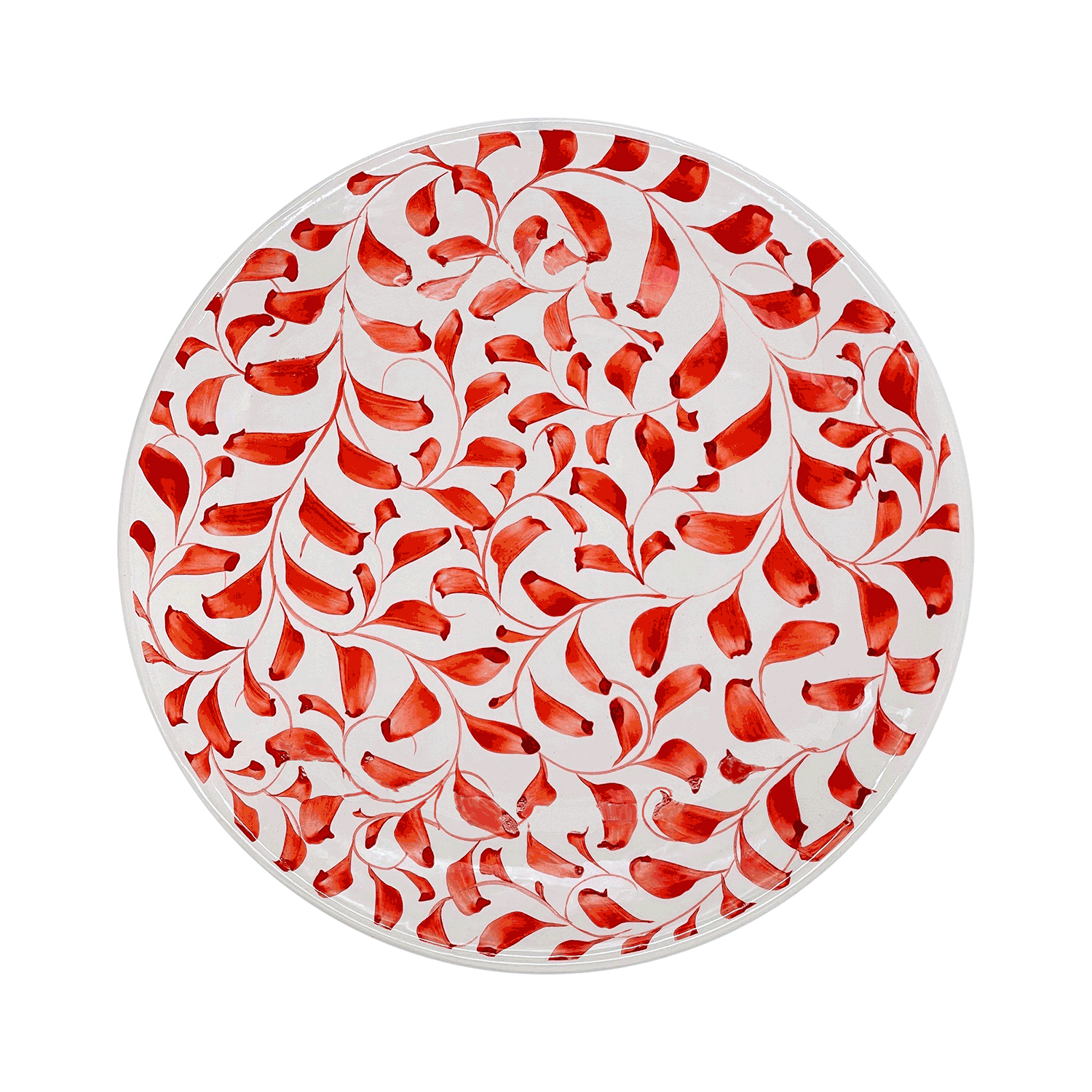 Red Scroll Dinner Plate