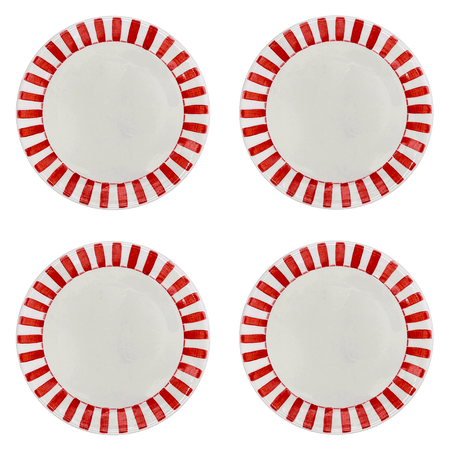 Red Stripes Dinner Plates (Set of 4)