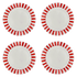 Red Stripes Dinner Plates (Set of 4)