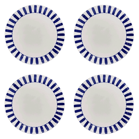 Navy Blue Stripes Dinner Plates (Set of 4)