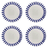 Navy Blue Stripes Dinner Plates (Set of 4)