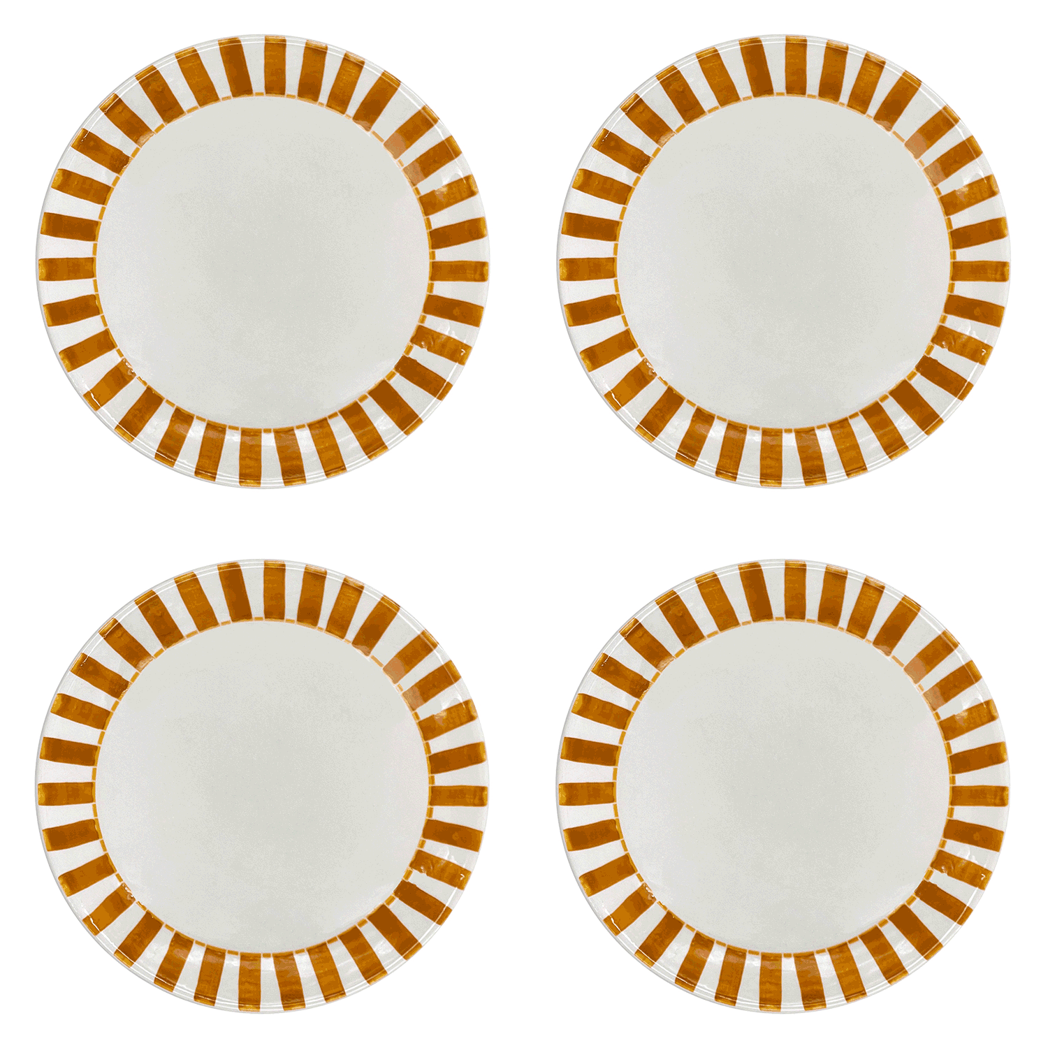 Yellow Stripes Dinner Plates (Set of 4)