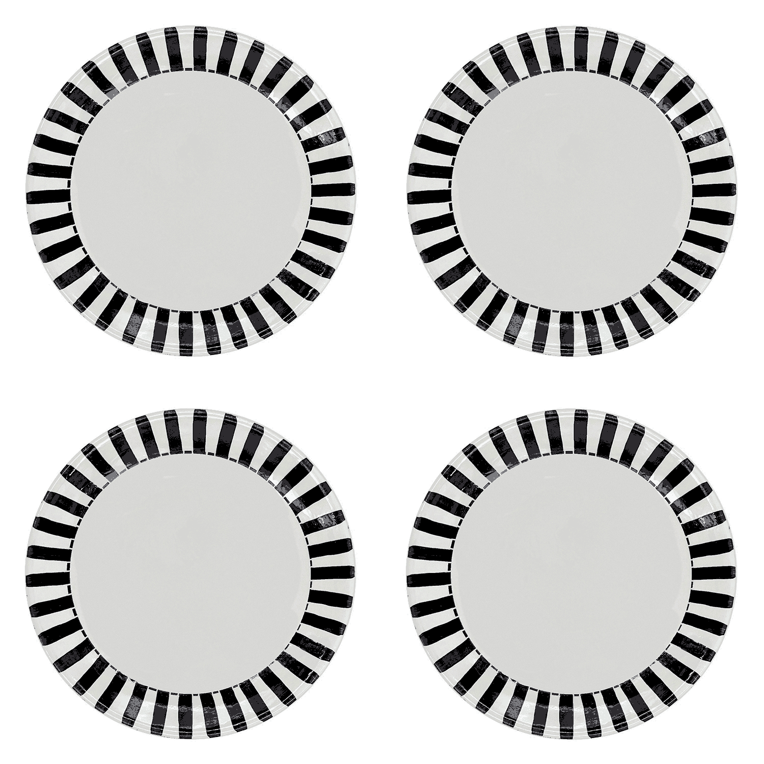 Black Stripes Dinner Plates (Set of 4)