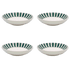 Green Stripes Pasta Bowls (Set of 4)