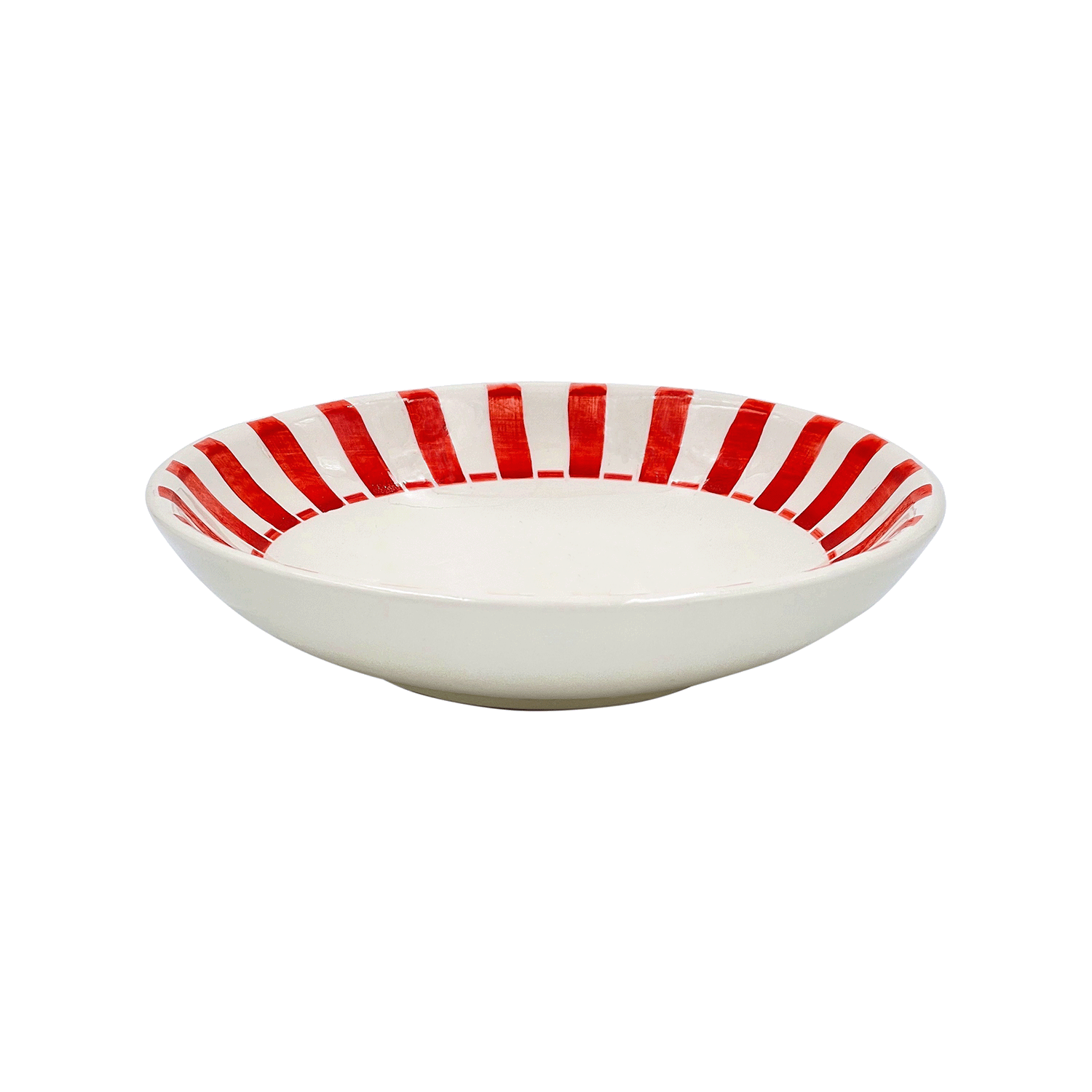 Red Stripes Pasta Bowl