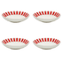 Red Stripes Pasta Bowls (Set of 4)