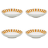Yellow Stripes Pasta Bowls (Set of 4)