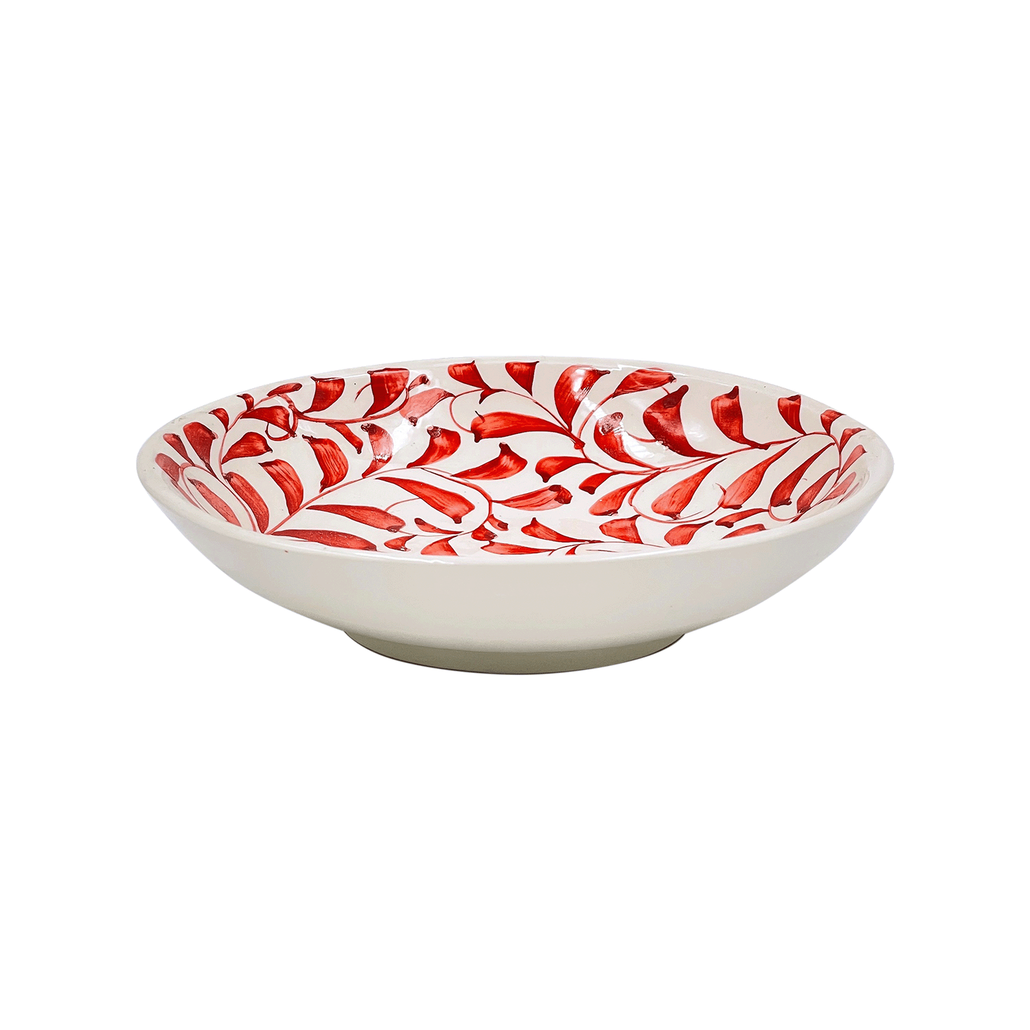 Red Scroll Pasta Bowl