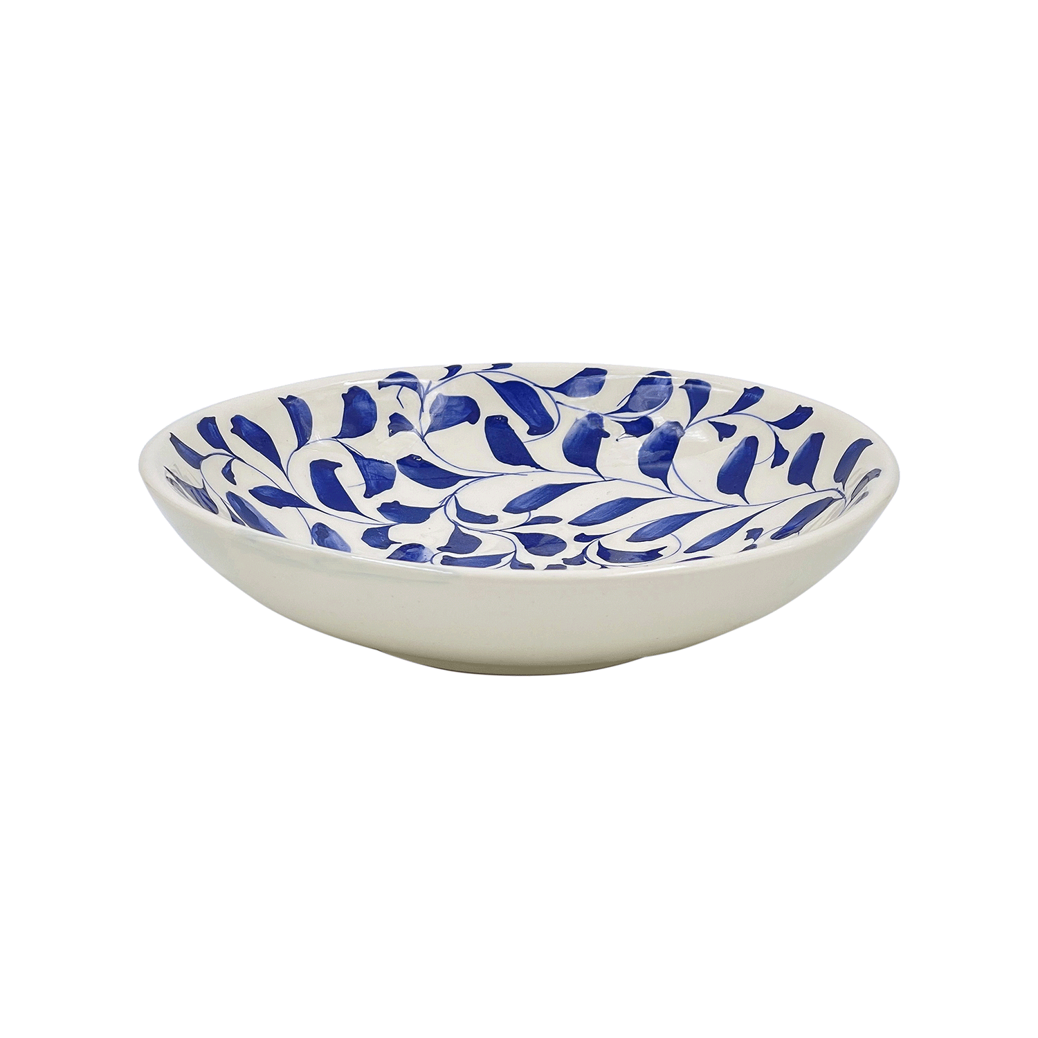 Navy Blue Scroll Pasta Bowl