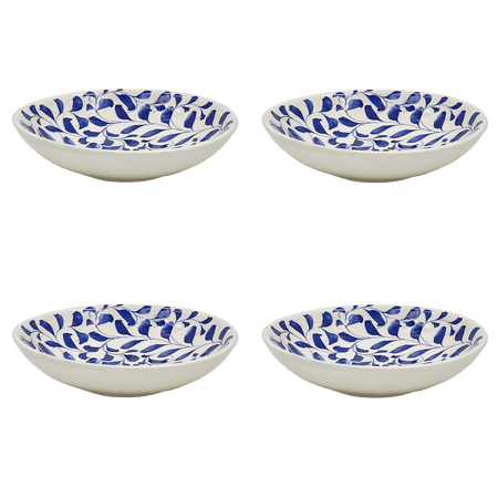 Navy Blue Scroll Pasta Bowls (Set of 4)