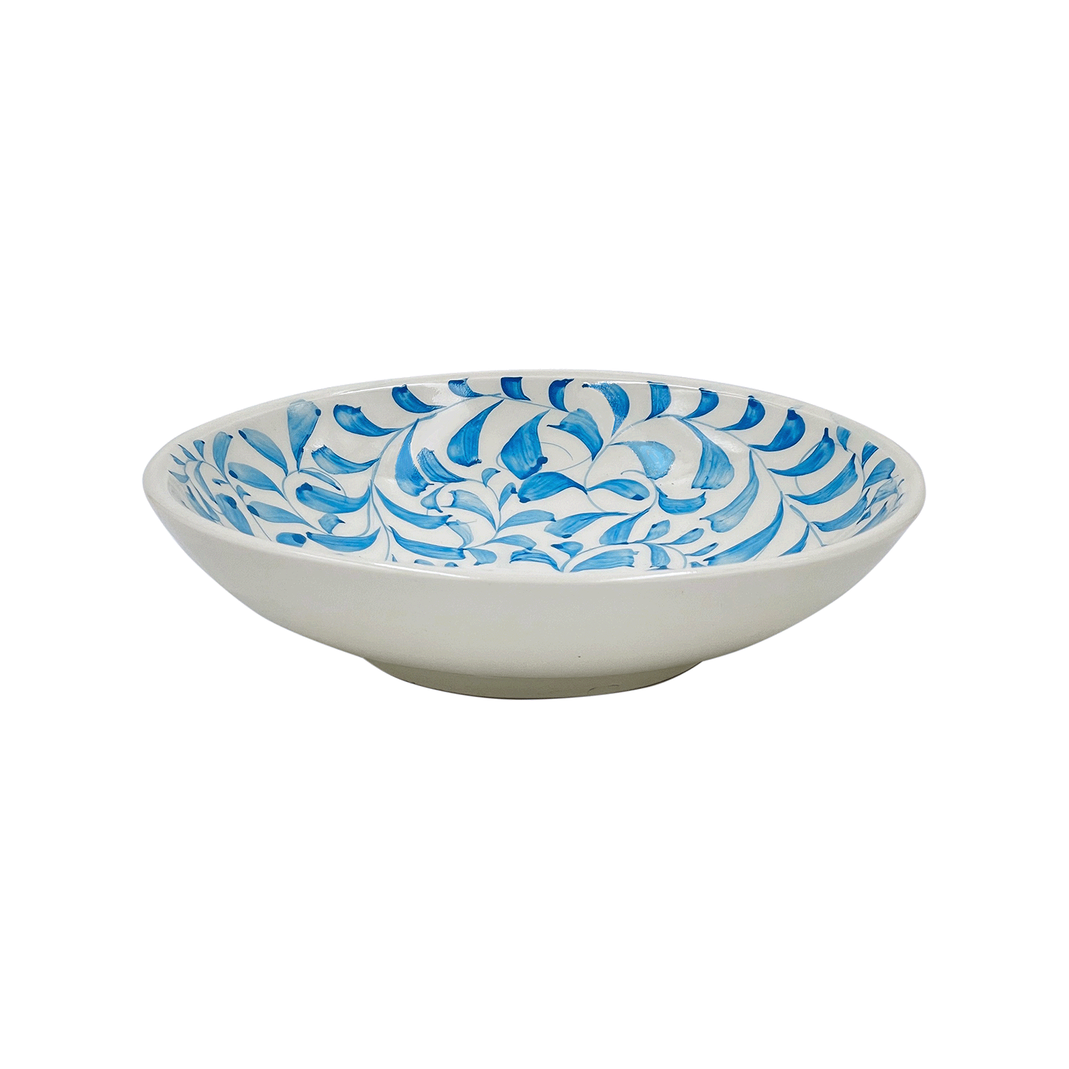 Light Blue Scroll Pasta Bowl