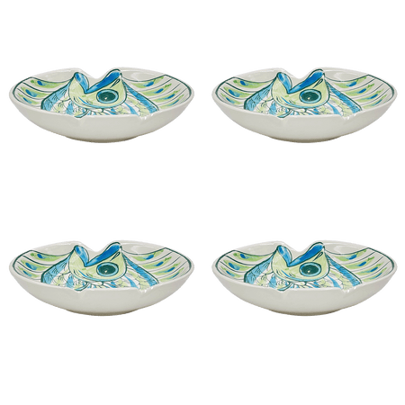 Green Romina Fish Pasta Bowls (Set of 4)