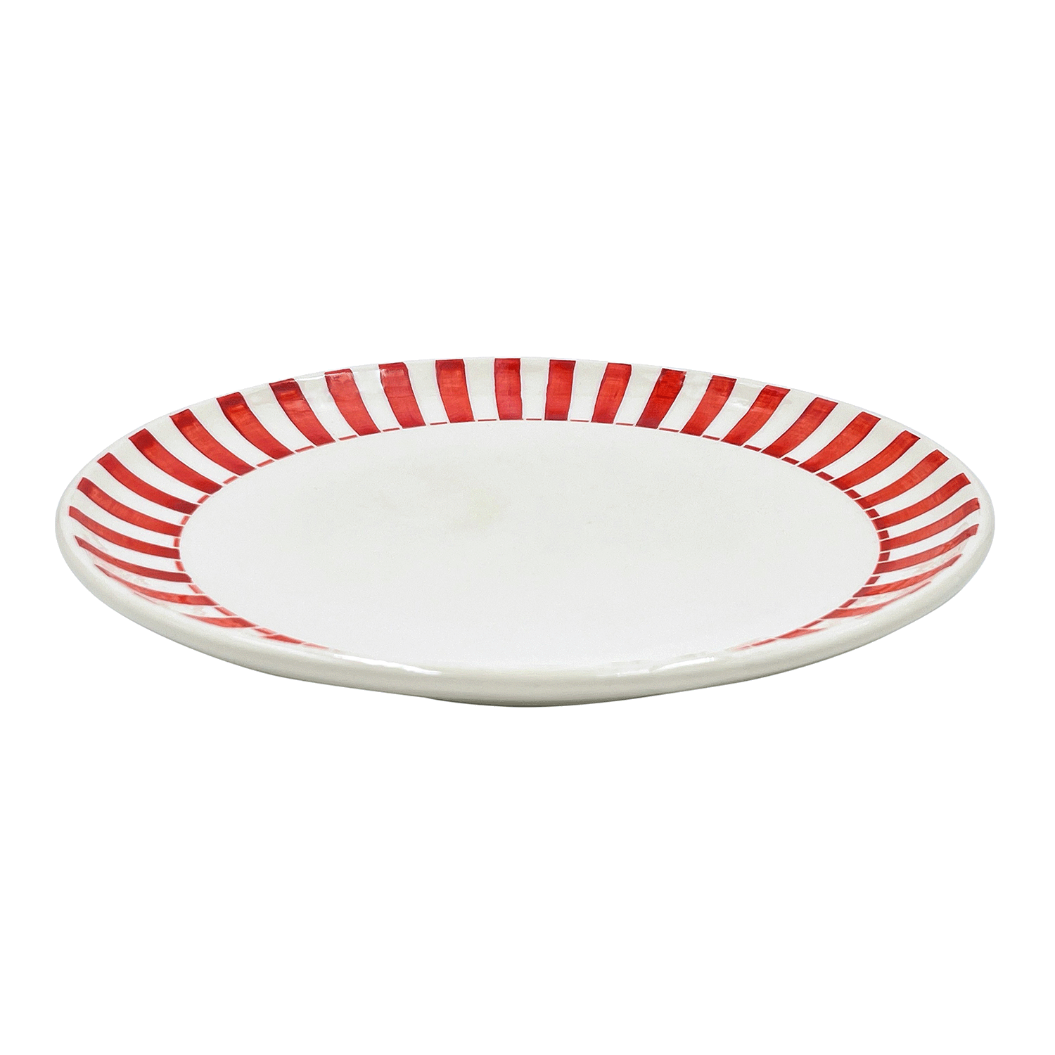 Red Stripes Charger Plate