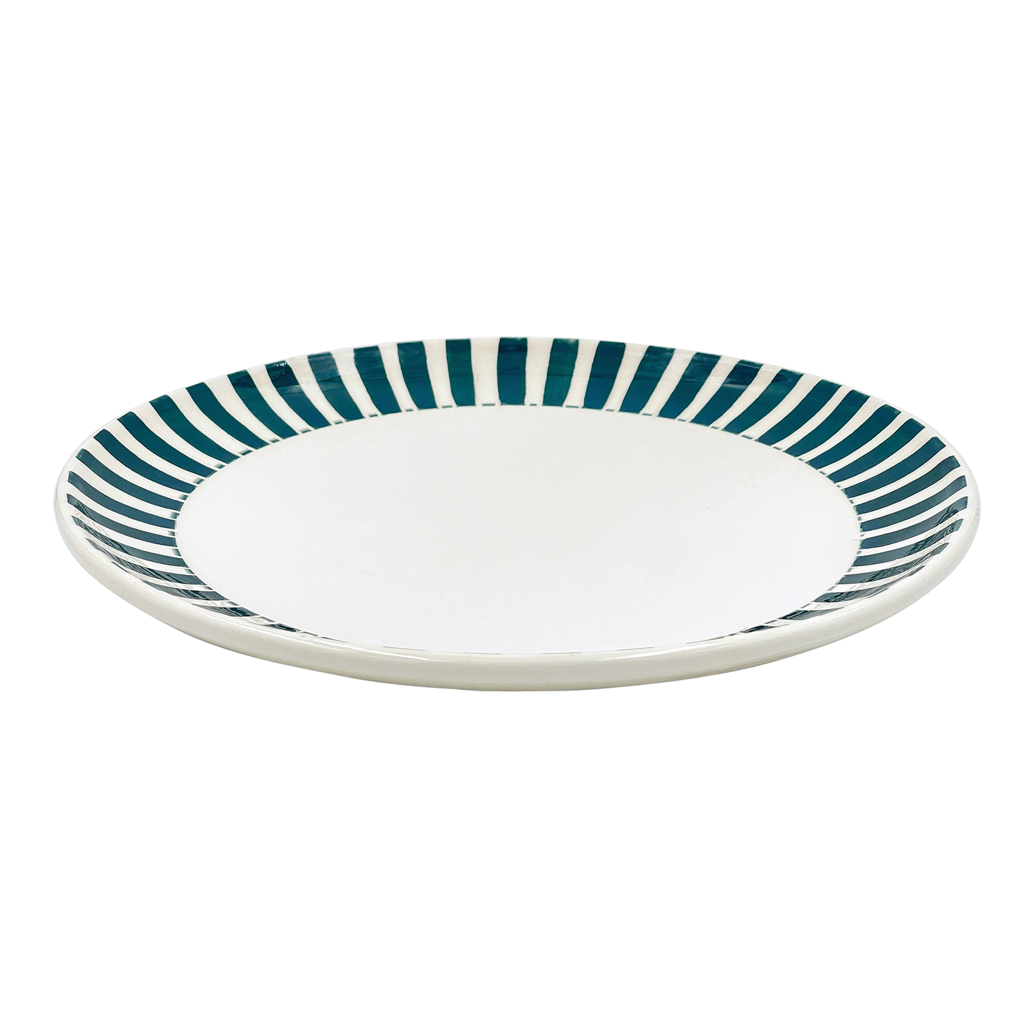 Green Stripes Charger Plate