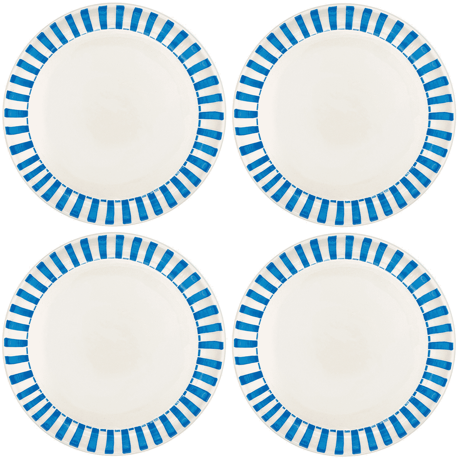 Light Blue Stripes Charger Plates (Set of 4)