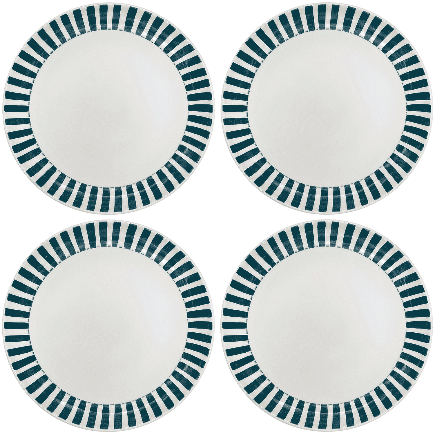 Green Stripes Charger Plates (Set of 4)