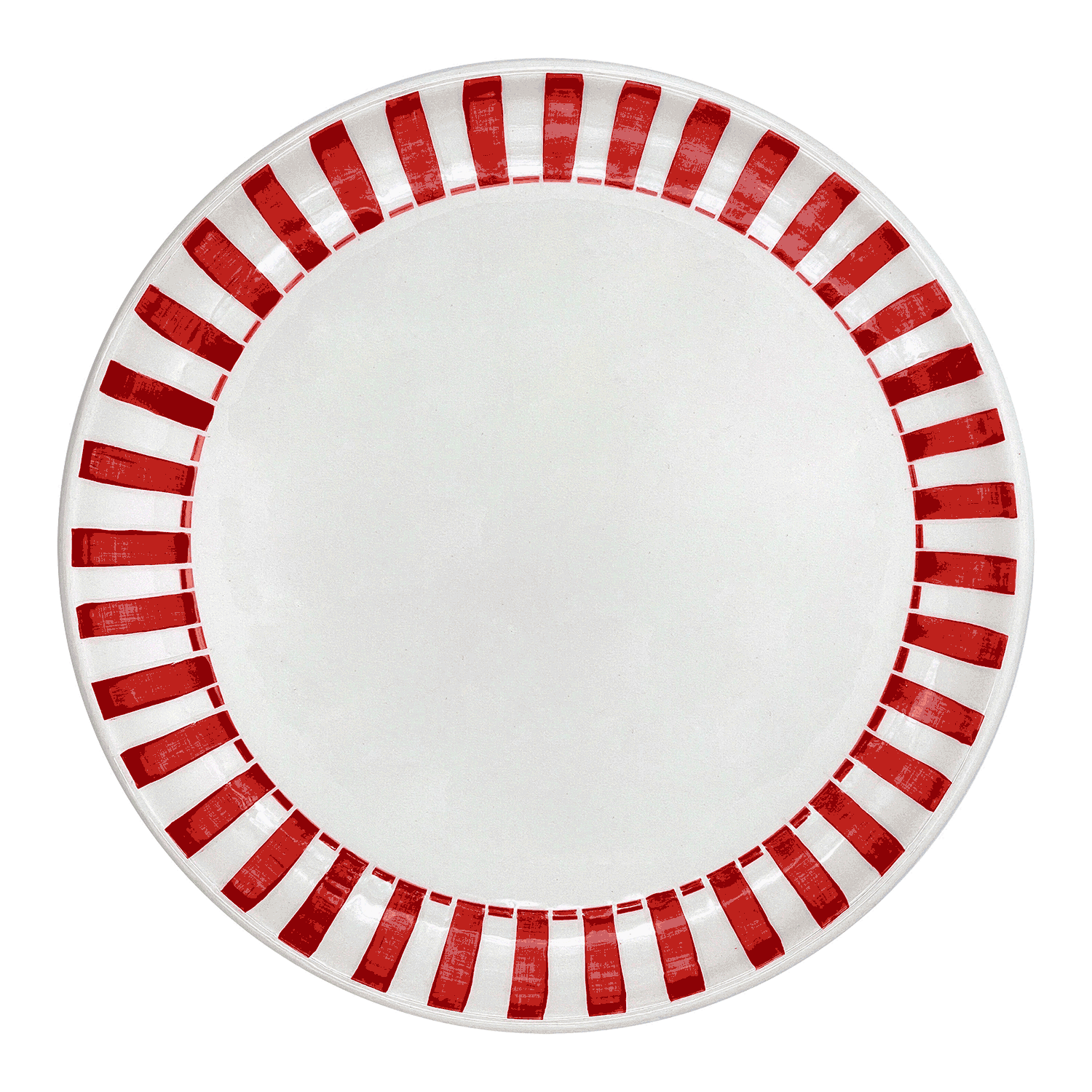 Red Stripes Charger Plate