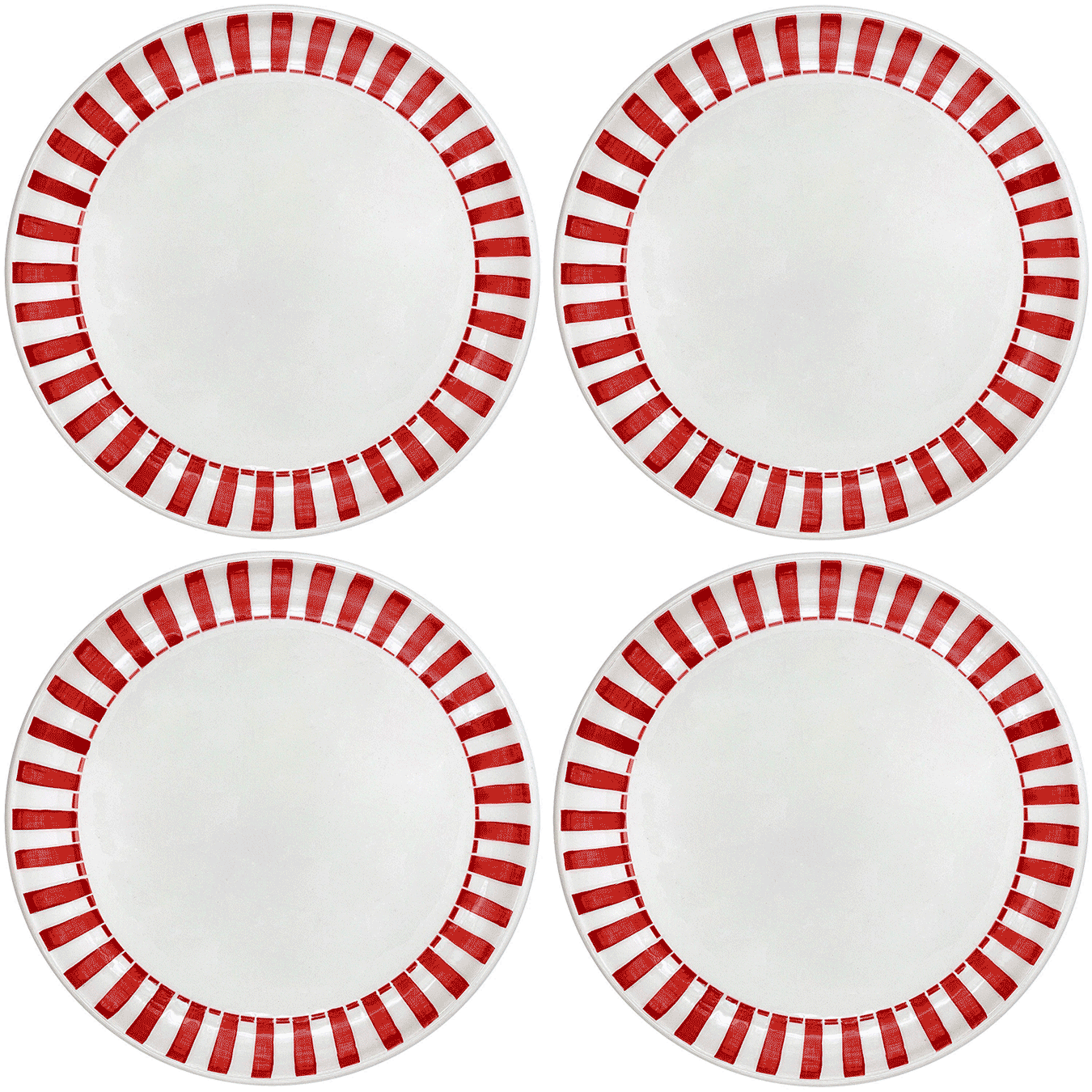 Red Stripes Charger Plates (Set of 4)