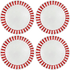 Red Stripes Charger Plates (Set of 4)