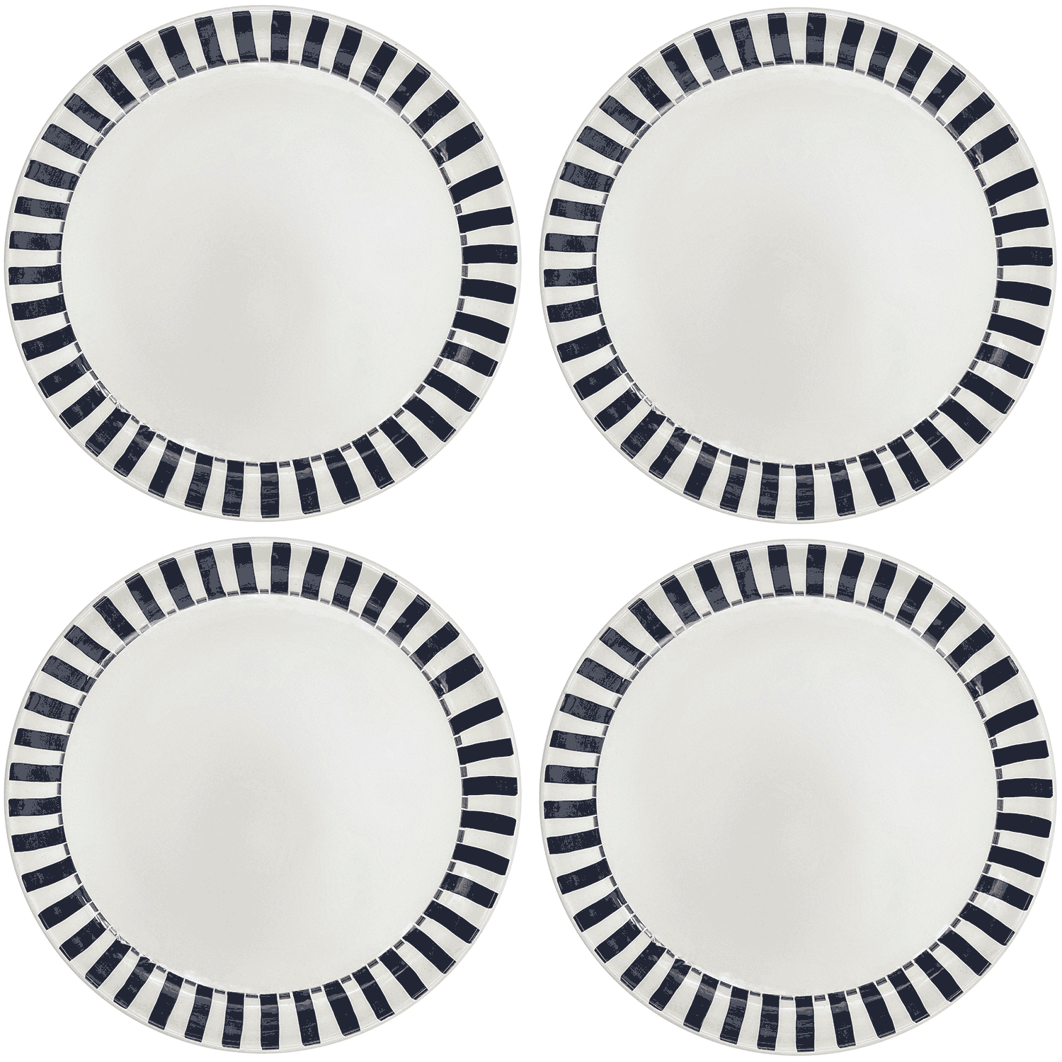 Black Stripes Charger Plates (Set of 4)