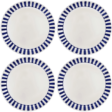 Navy Blue Stripes Charger Plates (Set of 4)