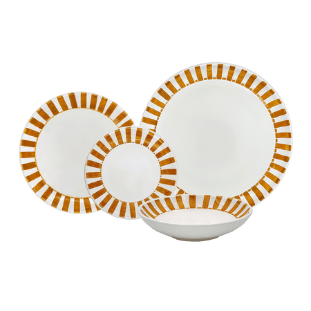 Yellow Stripes Dinner Set (16 Piece)