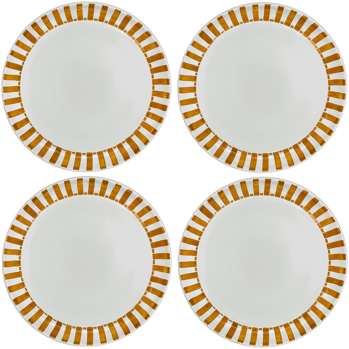 Yellow Stripes Charger Plates (Set of 4)