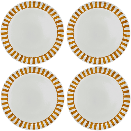 Yellow Stripes Charger Plates (Set of 4)