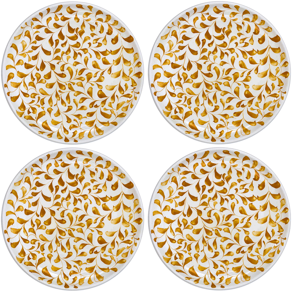 Yellow Scroll Charger Plates (Set of 4)