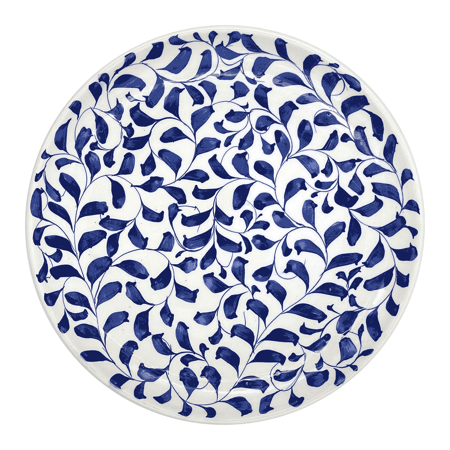 Navy Blue Scroll Charger Plate