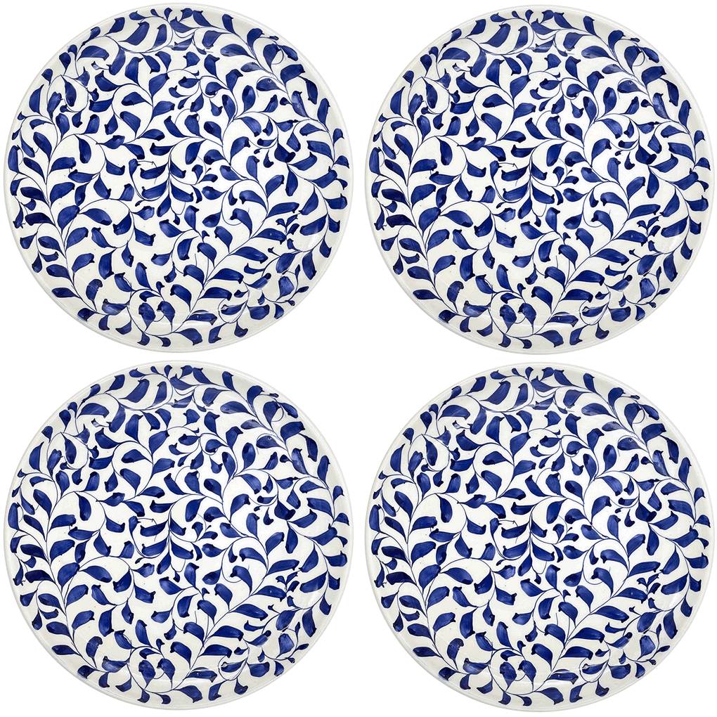 Navy Blue Scroll Charger Plates (Set of 4)