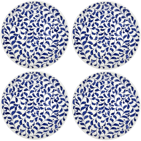 Navy Blue Scroll Charger Plates (Set of 4)