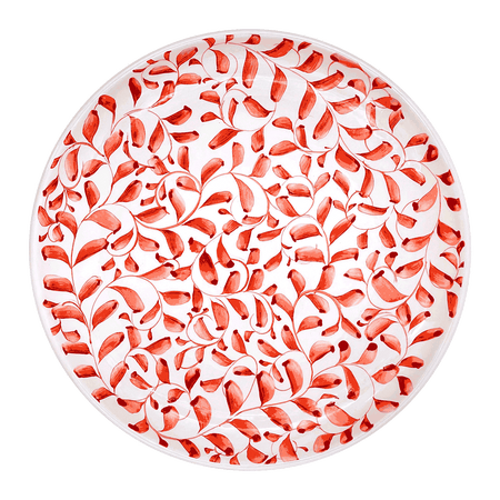 Red Scroll Charger Plate