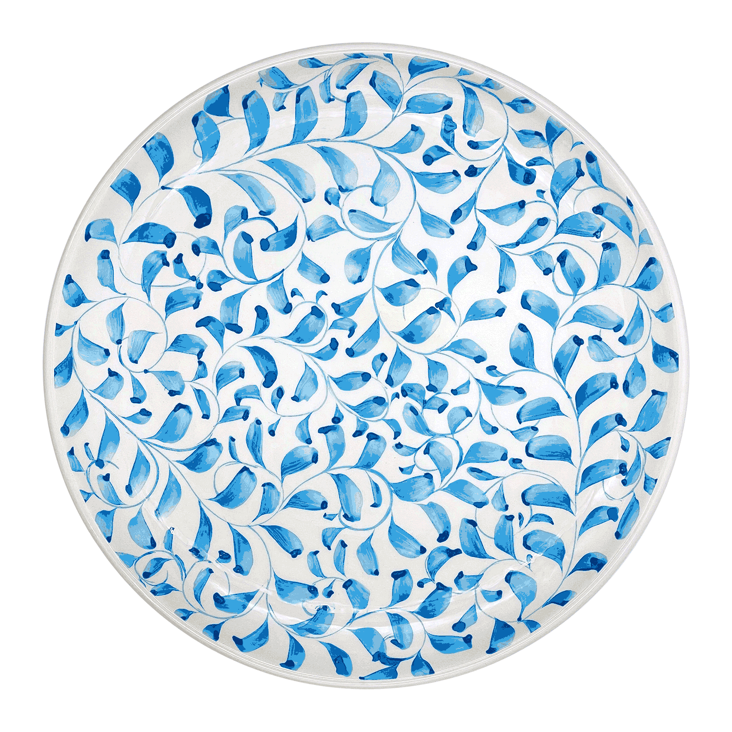 Light Blue Scroll Charger Plate