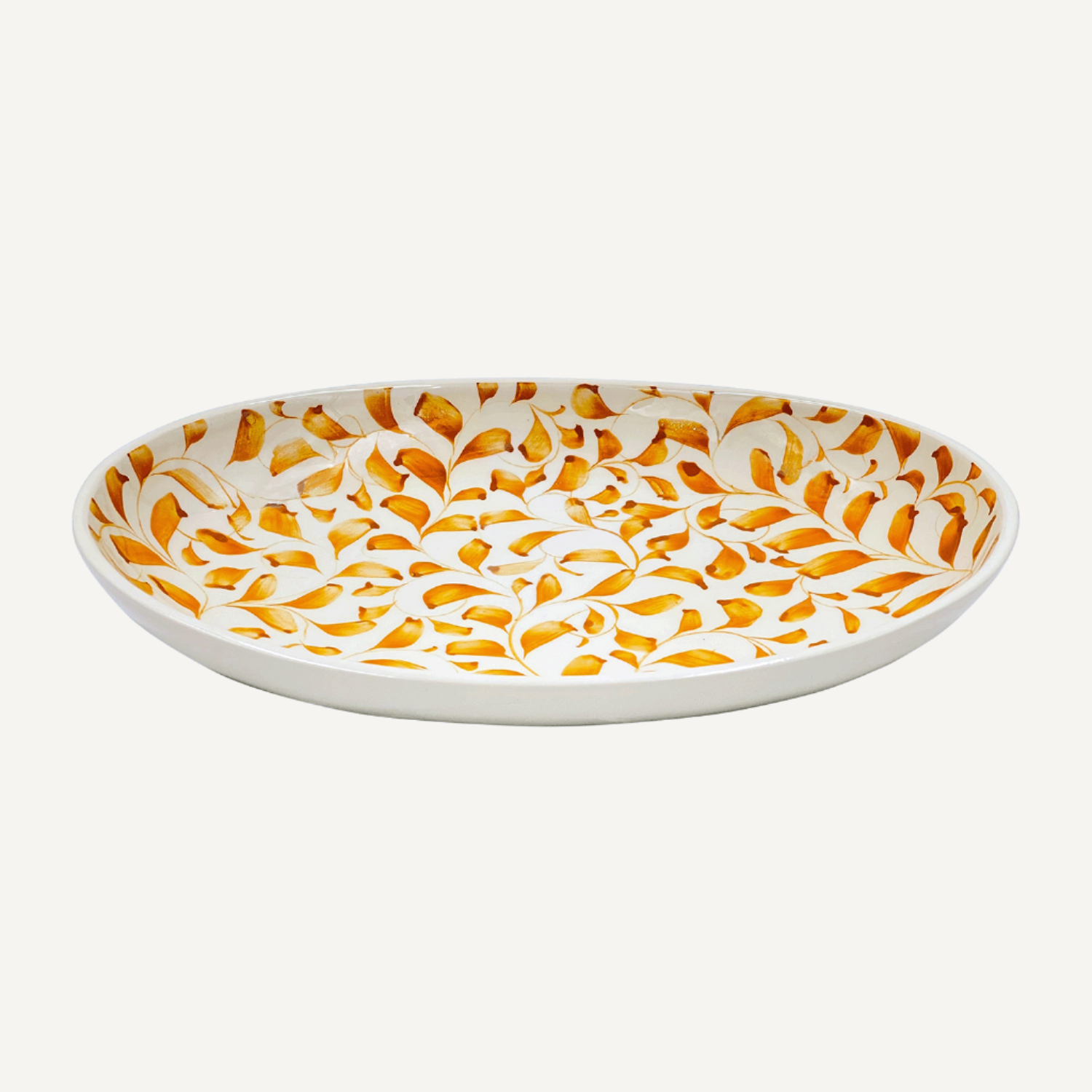 Small Yellow Scroll Oval Platter