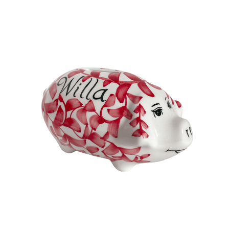Personalised Red Piggy Bank