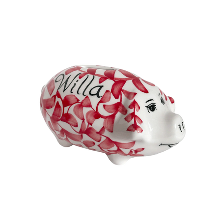 Personalised Red Piggy Bank