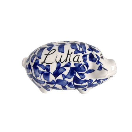 Personalised Navy Blue Piggy Bank