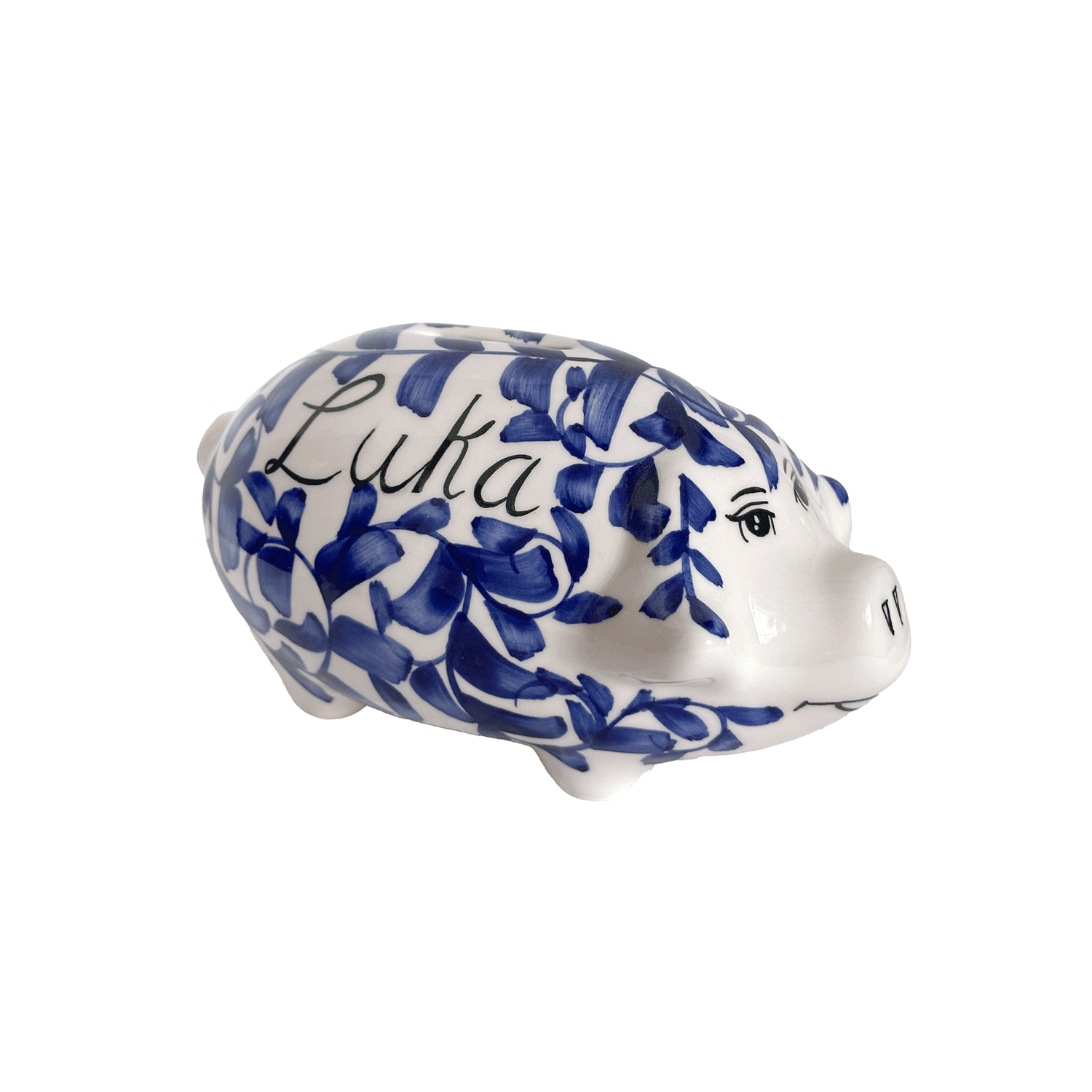 Personalised Navy Blue Piggy Bank