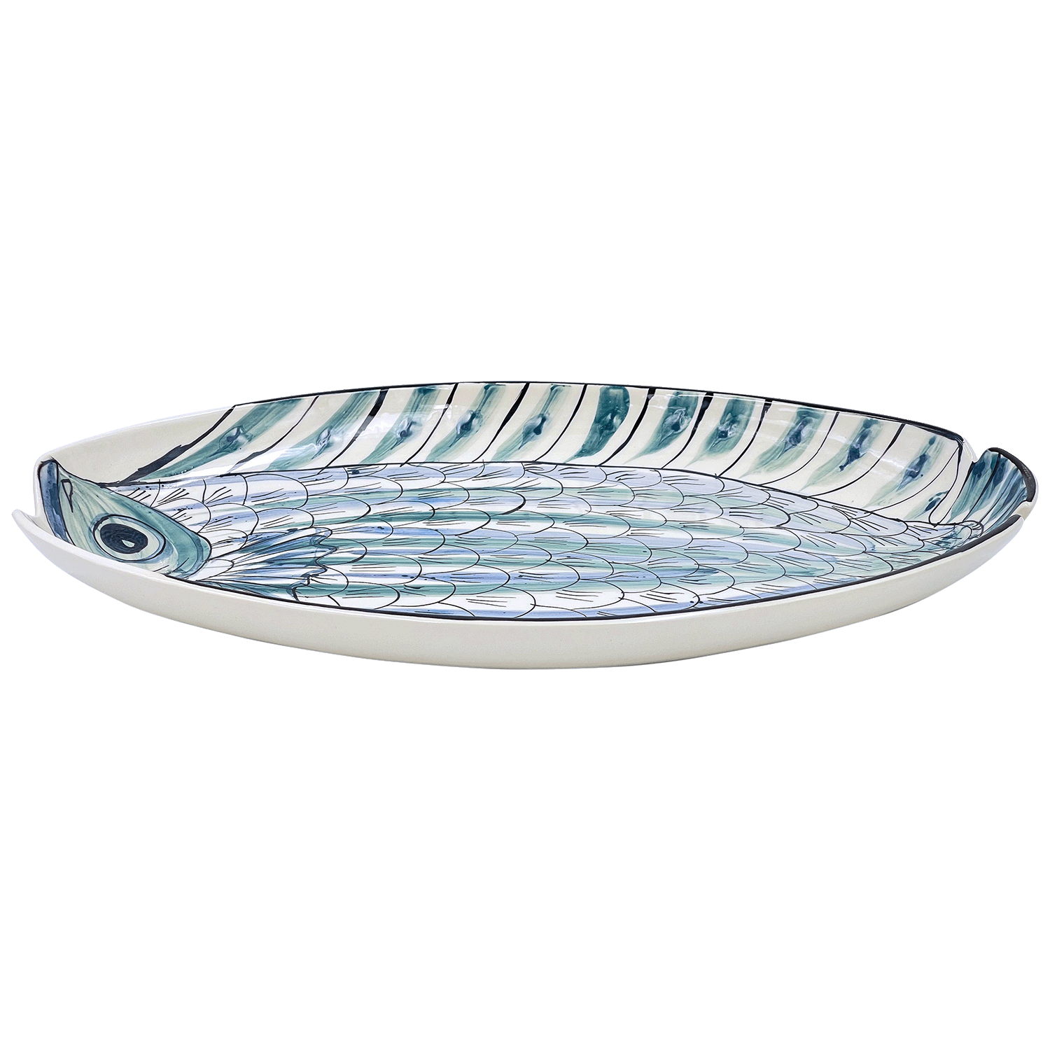 Large Blue Romina Fish Oval Platter