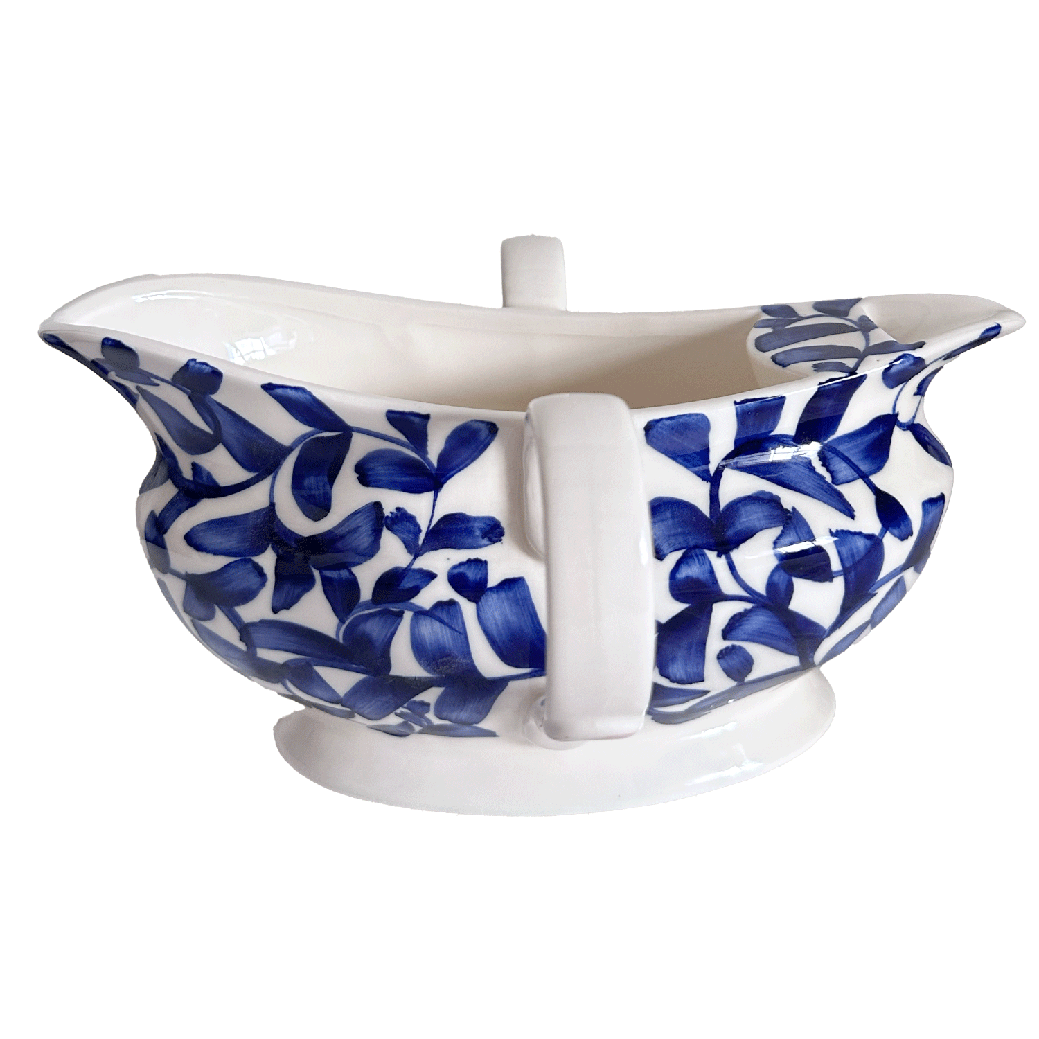 Navy Blue Scroll Gravy Boat