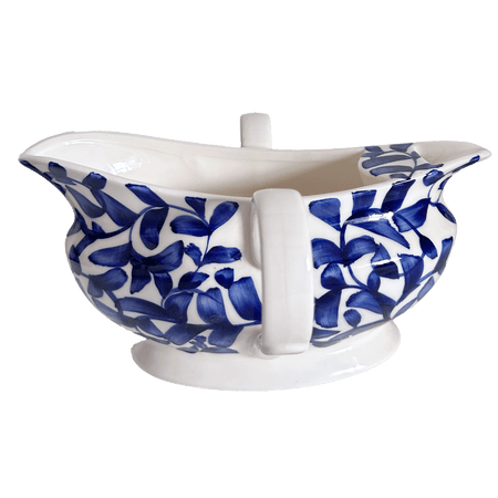 Navy Scroll Gravy Boat