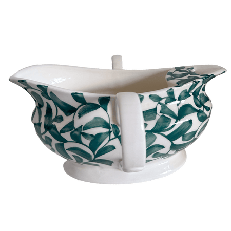 Green Scroll Gravy Boat